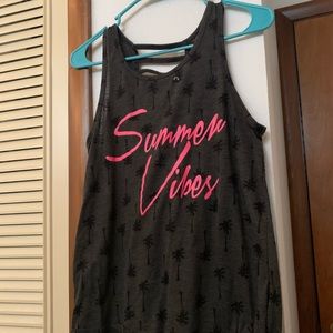 “Summer Vibes” dark gray tank top